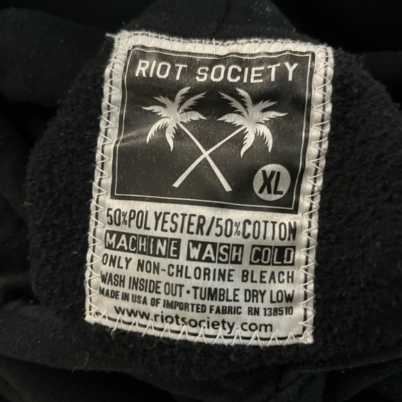 Riot Society Rose Men’s Hoodie - Picture 3 of 4